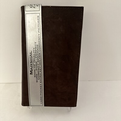 Marshal Genuine Brown Leather Long Slim Fold Wallet NWD