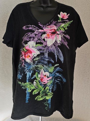 Just My Size Womens Shirt Top Blouse Size 2X 18W/20W Short Sleeve V Neck - Picture 13 of 24