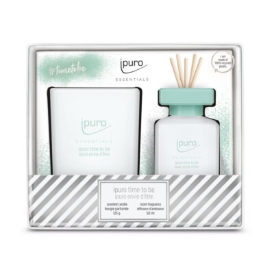 ipuro Essentials Geschenkset time to be Raumduft 50ml / Duftkerze 125g  