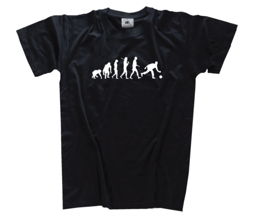 White Edition Evolution Kegler Kegeln Bowling Kegel Primat zum Menschen T-Shirt - Bild 1 von 2