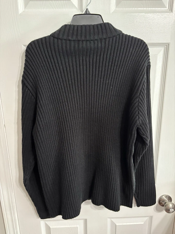 Chaqueta Jersey Hombre Colección Protégé Acanalada Cremallera Negra Talla Mediana Foto 3 de 4