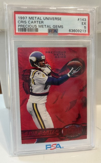 1997 SkyBox Metal Universe Cris Carter #143 PMG Red PSA 5 EX 106/150