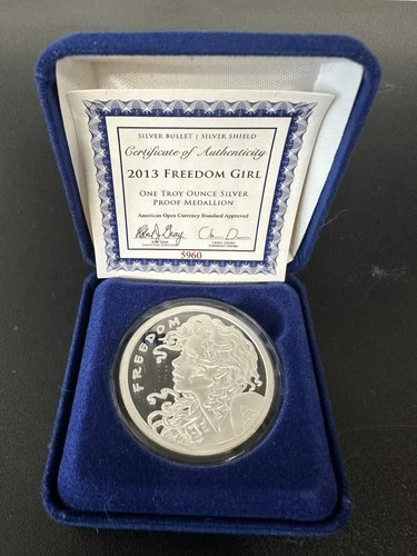 2013 Freedom Girl From Silver Bullet/Silver Shield 1 oz. Proof Medallion W/#COA