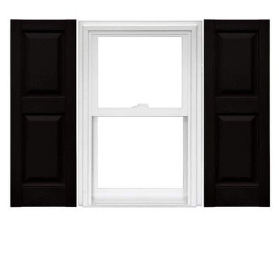 #ad Mid America Raised Panel Vinyl Shutters 1 Pair 12 x 51 002 Black $24.95