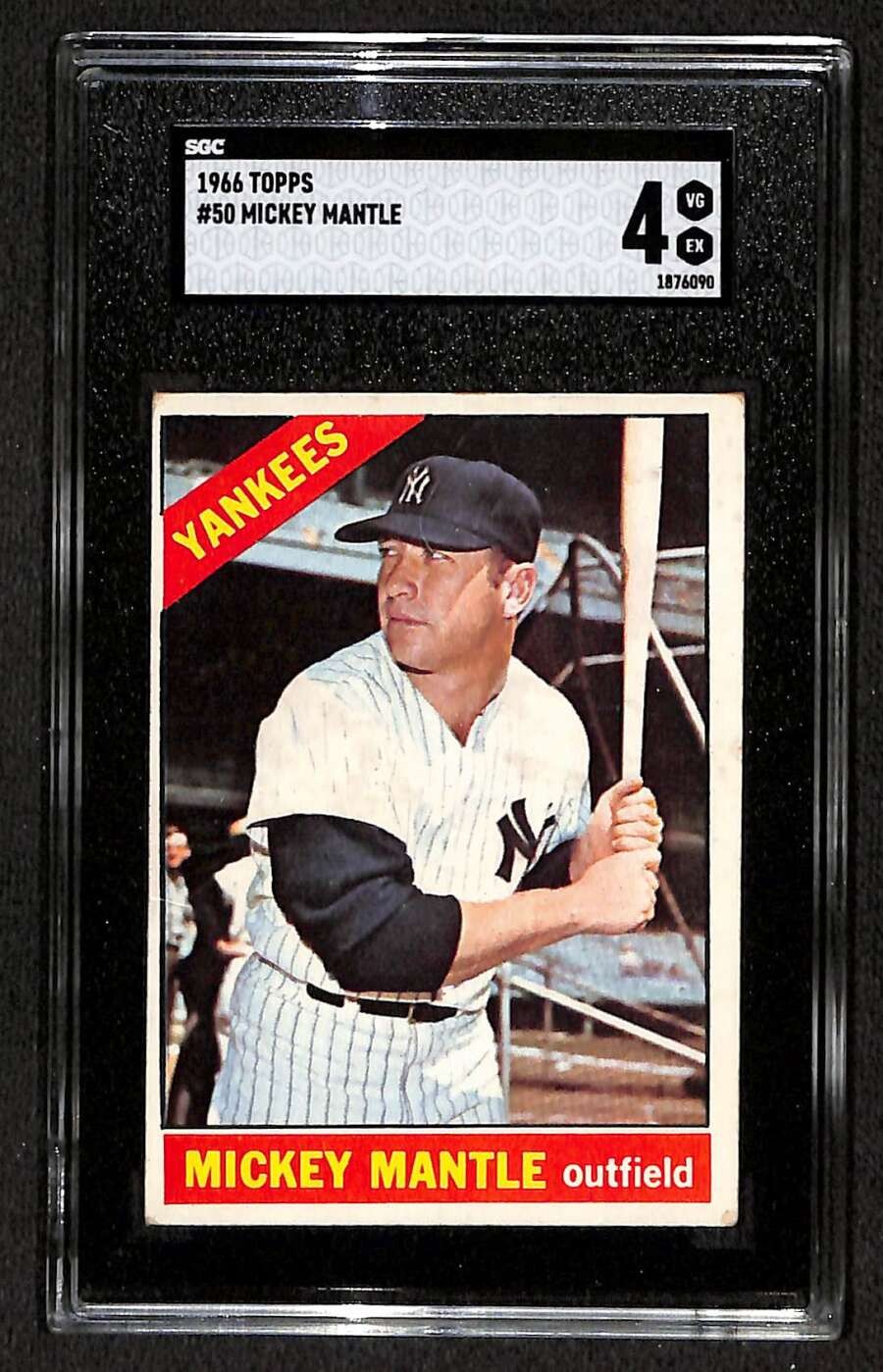 1966 Topps #50 Mickey Mantle HOF DP SGC 4 VGEX C103563