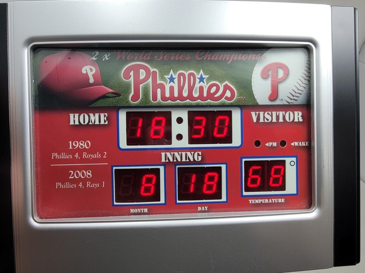 Phillies Baseball Electronic Scoreboard Alarm Clock/Date Model | eBay