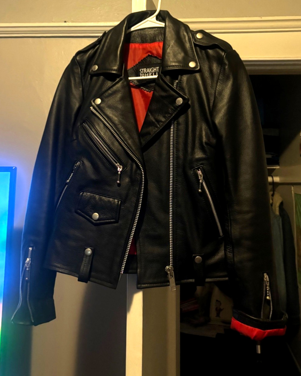 genuine leather jacket women small