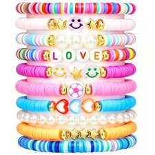 CHENSILAIYI Friendship Bracelets for Girls, 10-Piece Cute 6.5 inches, Style-A