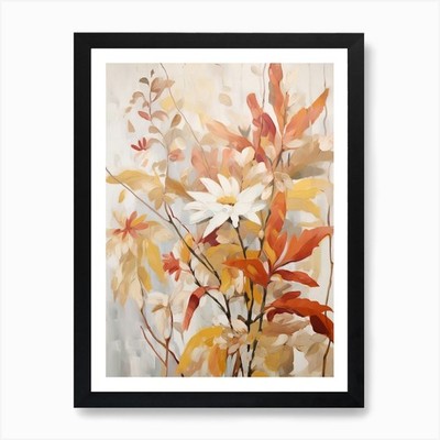 Herbst Blumen Gemälde Ochsenauge Gänseblümchen 3 gerahmtes Wandbild Poster Leinwanddruck Bild