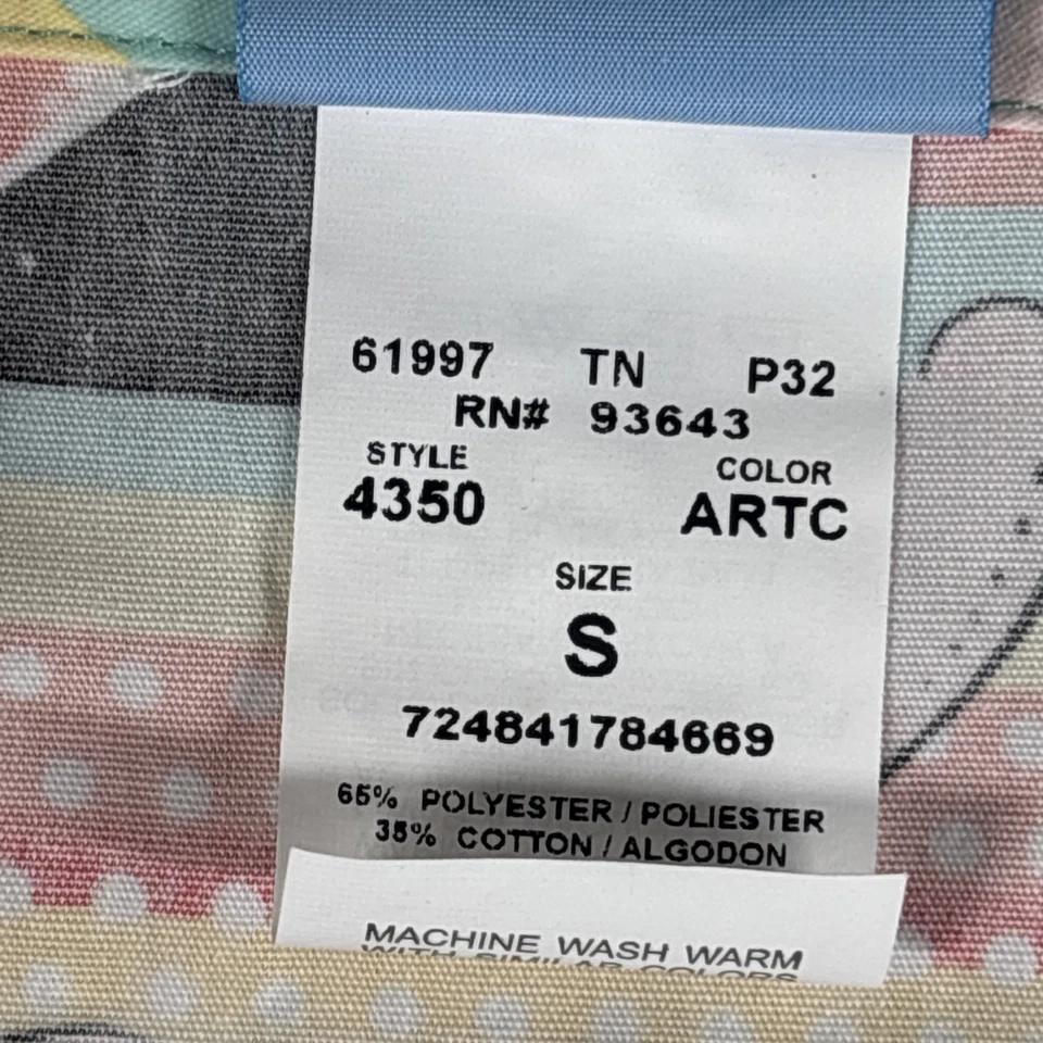 Scrub H.Q. Kittens/Cats Multicolor Long Sleeve V-Neck Scrub Top Size Small New - Image 3 of 4