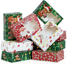 24 PCS Christmas Foil Treats Cookie Gift Boxes 8.75" X 5.75" X 2.75" Colorful