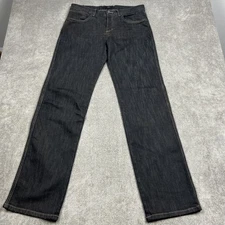 Zegna City Jean Mens 32 x 34 Stretch Cotton Dark Brown Classic Fit Straight