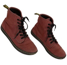 Dr. Doc Martens Shoreditch Women  s Sz 8 M Shoe Maroon Red Boots Canvas High Tops