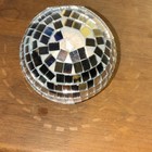 Silver Black Glass Geometric Disco Bauble Ornament Circular — photo 1
