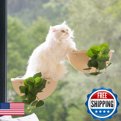 Meowoou 2PCS Cat Window Steps: Suction Cup Climbing Perch, Bed & Seat for Indoor