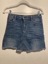 DL1961  Girls Jenny Denim Mini Skirt Size 16 Raw Frayed Hem Medium Blue Color