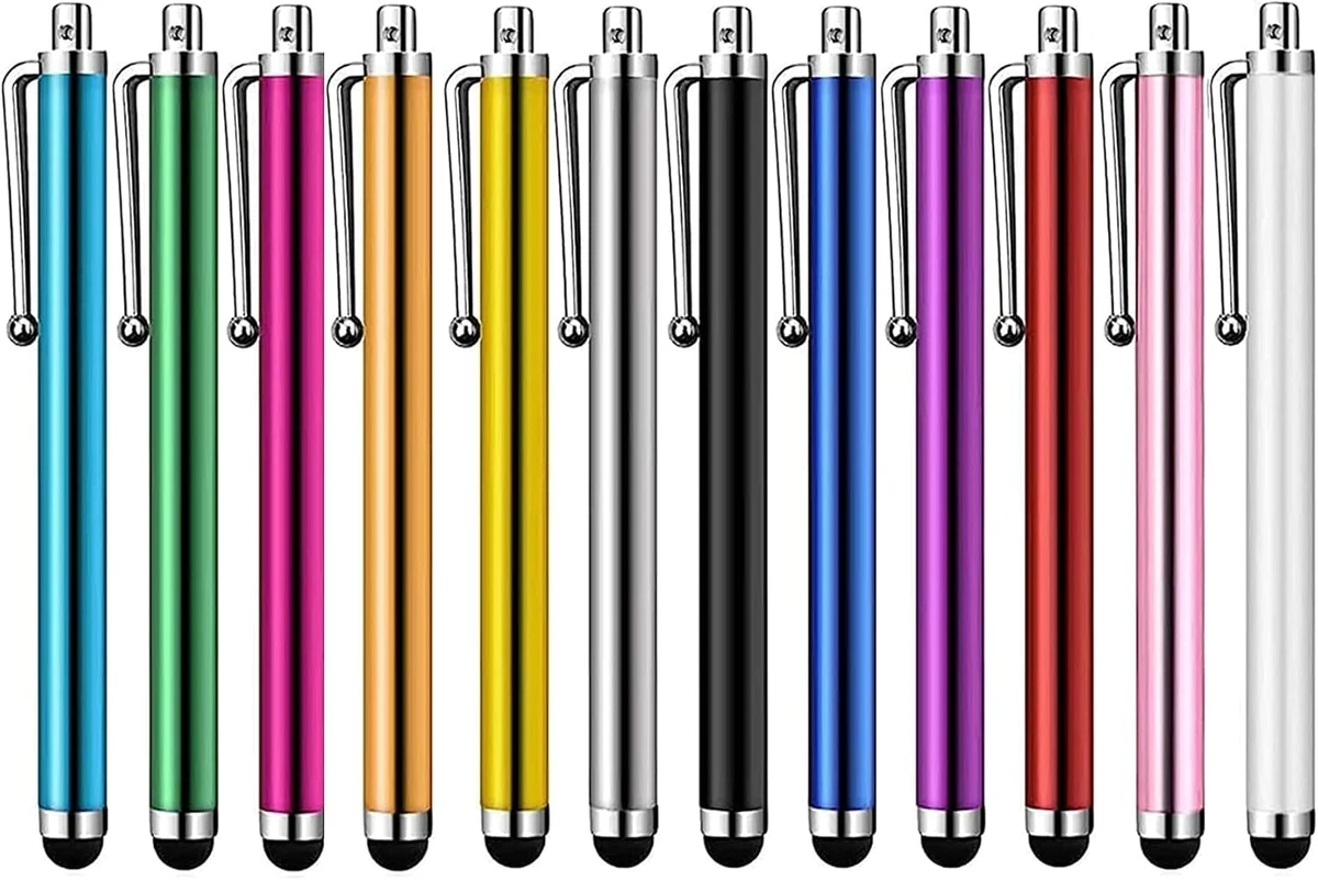Lotto 40 Pennine Capacitive Per Touch Screen - Stilo Universali Per IPhone, IPad, Tablet, 10 Colori, Alluminio, Con Clip