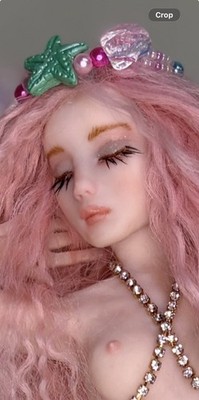 Ooak, Mermaid .oyster shell, sculpture  ,Fantasy Art By Mystic Beings 