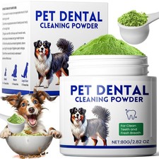 Dog Dental Powder, Teeth Cleaning 1 Ounce Pack of 1 , Green