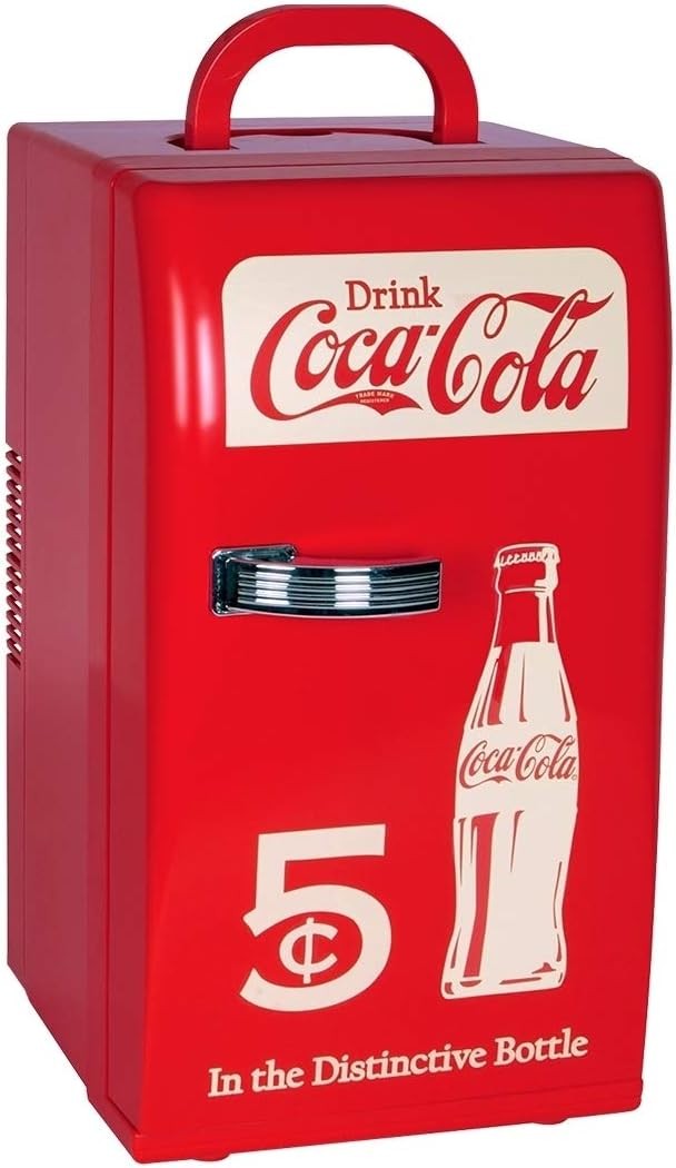 Coca-Cola Retro 18 Can Mini Fridge w/ 12V DC and 110V AC Cords