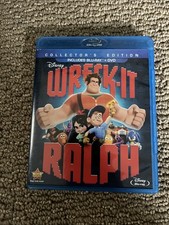 DISNEY WRECK IT RALPH COLLECTOR'S EDITION JOHN C REILLY 2-DISC DVD  BLU RAY
