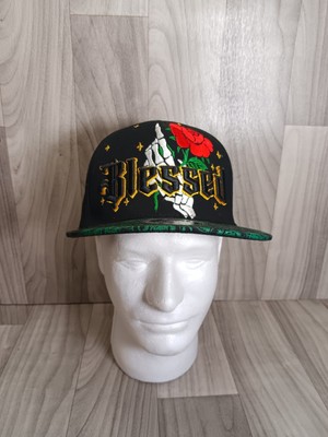 Top Level Snap Back ''Blessed'' With Skull Hand Holding A Rose Same Day Shipping!!