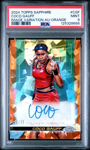 2024 Topps Chrome Tennis Sapphire Coco Gauff Orange Auto /25 PSA 9. None Higher