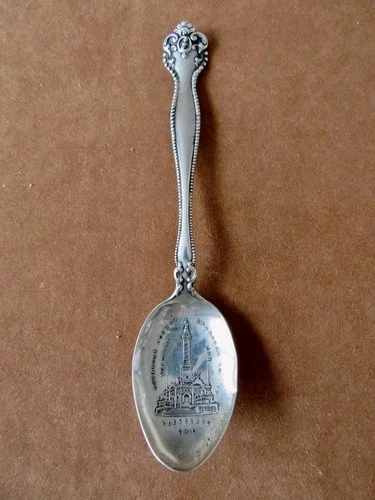 Sterling Silver Souvenir Spoon Civil War Soldiers & Sailors Monument 5" L,14 g