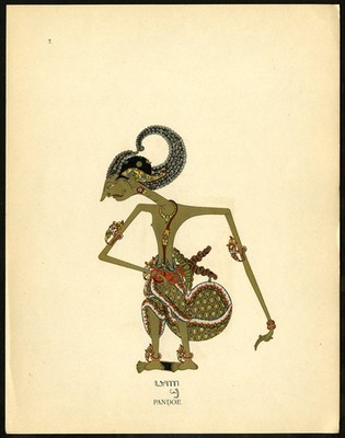 Antiker Druck-PANDOE-PANDU-WAYANGPOERWA-KULIT-JAVA-Teillers-Soelardi-1919