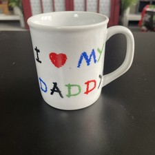 I Love My Dad Coffee Mug Fathers Day Gift Kids Writing