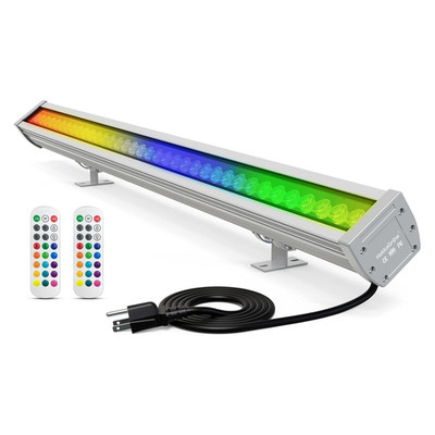 Hakkagrow Led Wall Washer Light Rf Remote 144W Rgbw Color Changing Linear Bar