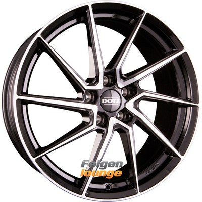4x DOTZ SPA DARK - Gloss Black Front Polished 7.5x17 ET35 5x100