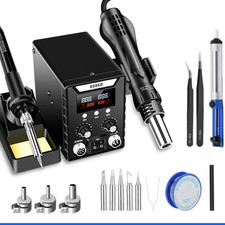 Soldering Iron Station Hot Air Gun Desoldering Rework LED Digital 700W 2 in 1