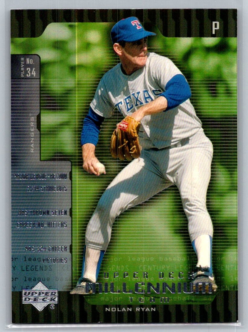 2000 Upper Deck Legends Baseball Millennium Team #UD9b Nolan Ryan - VG