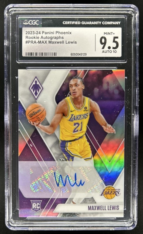 2023-24 Panini Phoenix Maxwell Lewis Auto RC #/99 Lakers CGC 9.5 MINT+ Rookie