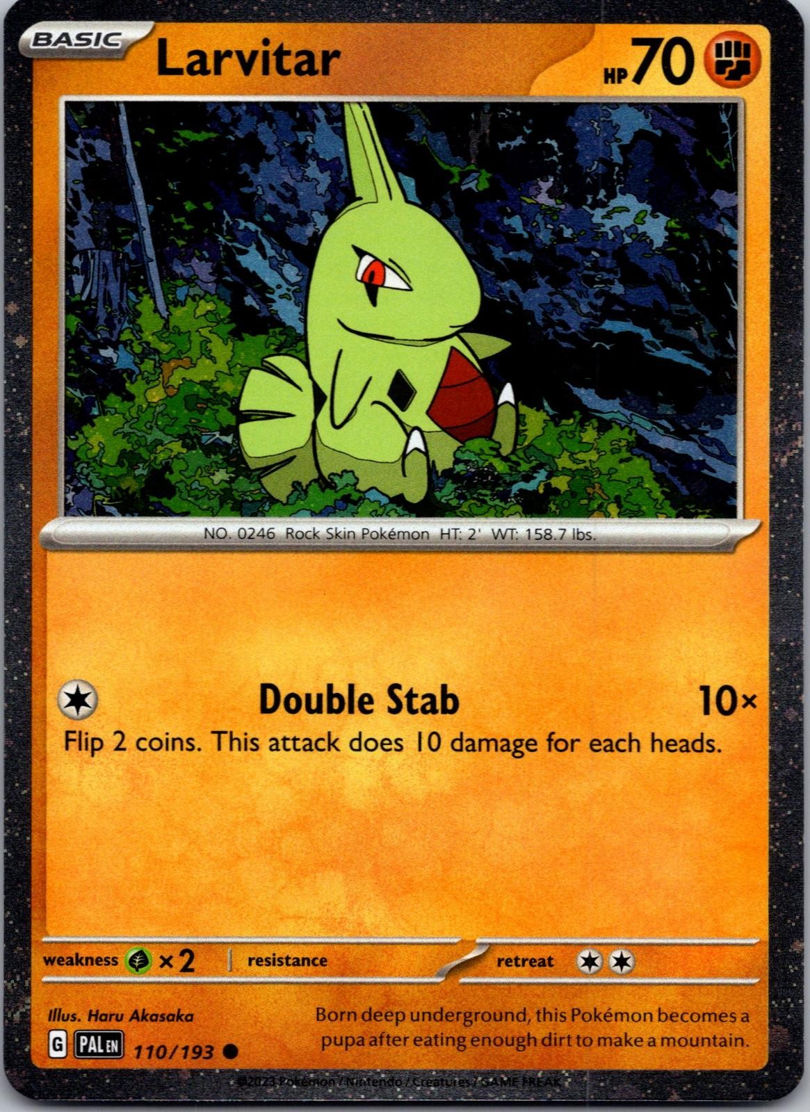 Larvitar (Cosmo Foil) Holo Paldea Evolved 110/193 NM Pokemon
