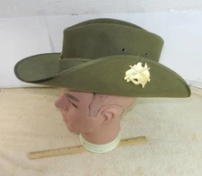 Vintage Australian Army Slouch Hat Made By Fayrefield Melbourne 1970 Size 7