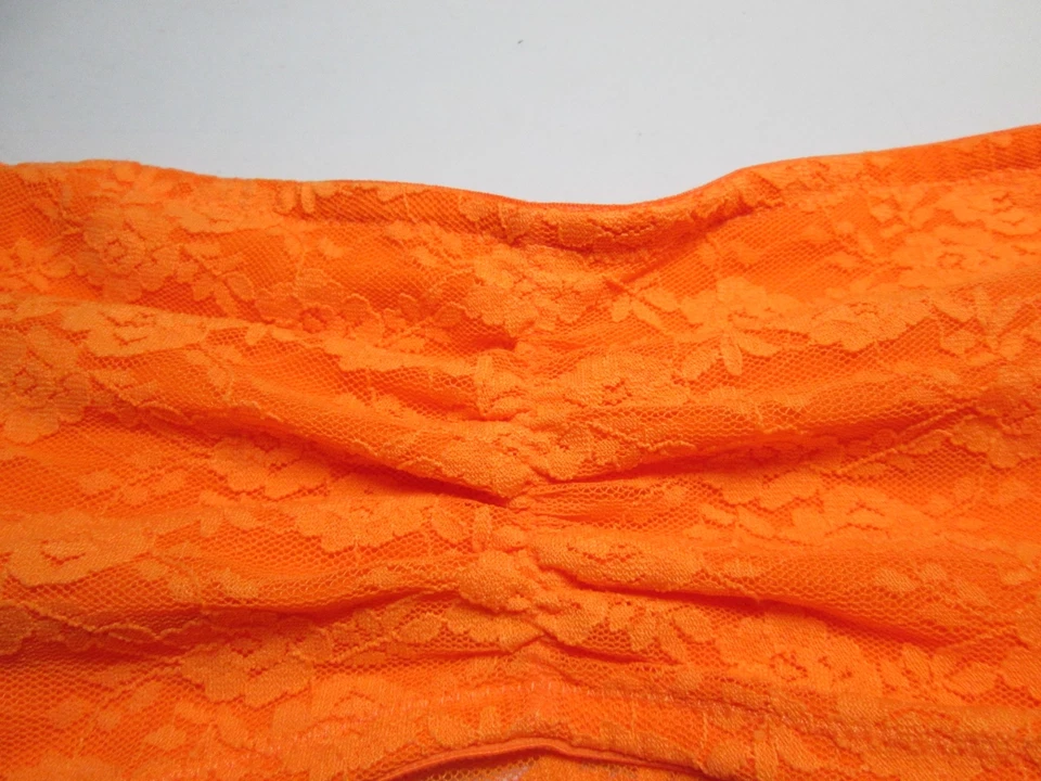 Victoria Secret Bra Size S Orange Wireless Unlined Bandeau Strapless Pullover Foto 3 de 4