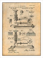 Stapler Device For Inserting Metallic Staples Patent Print Art Drawing Poster Stapler Device For Inserting Metallic Staples Patent Print Art Drawing Poster