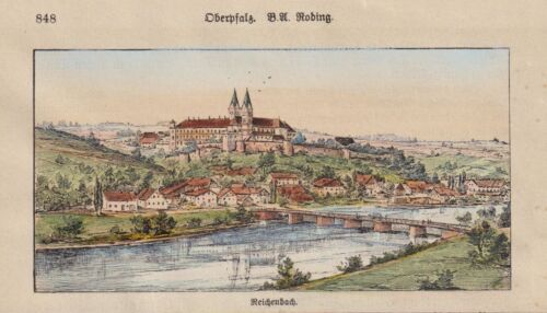 Reichenbach Lk Cham Baviera Vista Incisione su Legno Intaglio IN Xilografia 1880 - Bild 1 von 1