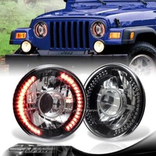 7 Round H6024 H6017 Red Led Sealed Beam Black Housing Projector Headlights Lamp 7 Round H6024 H6017 Red Led Sealed Beam Black Housing Projector Headlights Lamp