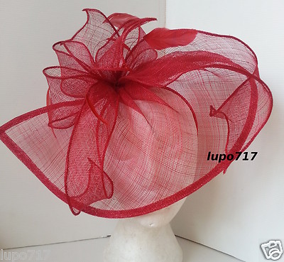 PURPLE HAT FEATHERS SINAMAY FASCINATOR WEDDING ASCOT RACE HEN PARTY LADIES DAY