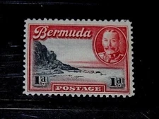 BERMUDA 1936 1D RED KING  ISSUE FINE M/N/H