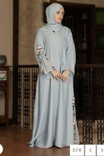 Elegant Abaya Dress Muslim Modest Pearls Fancy Ramadan 56  L Islamic Clothing