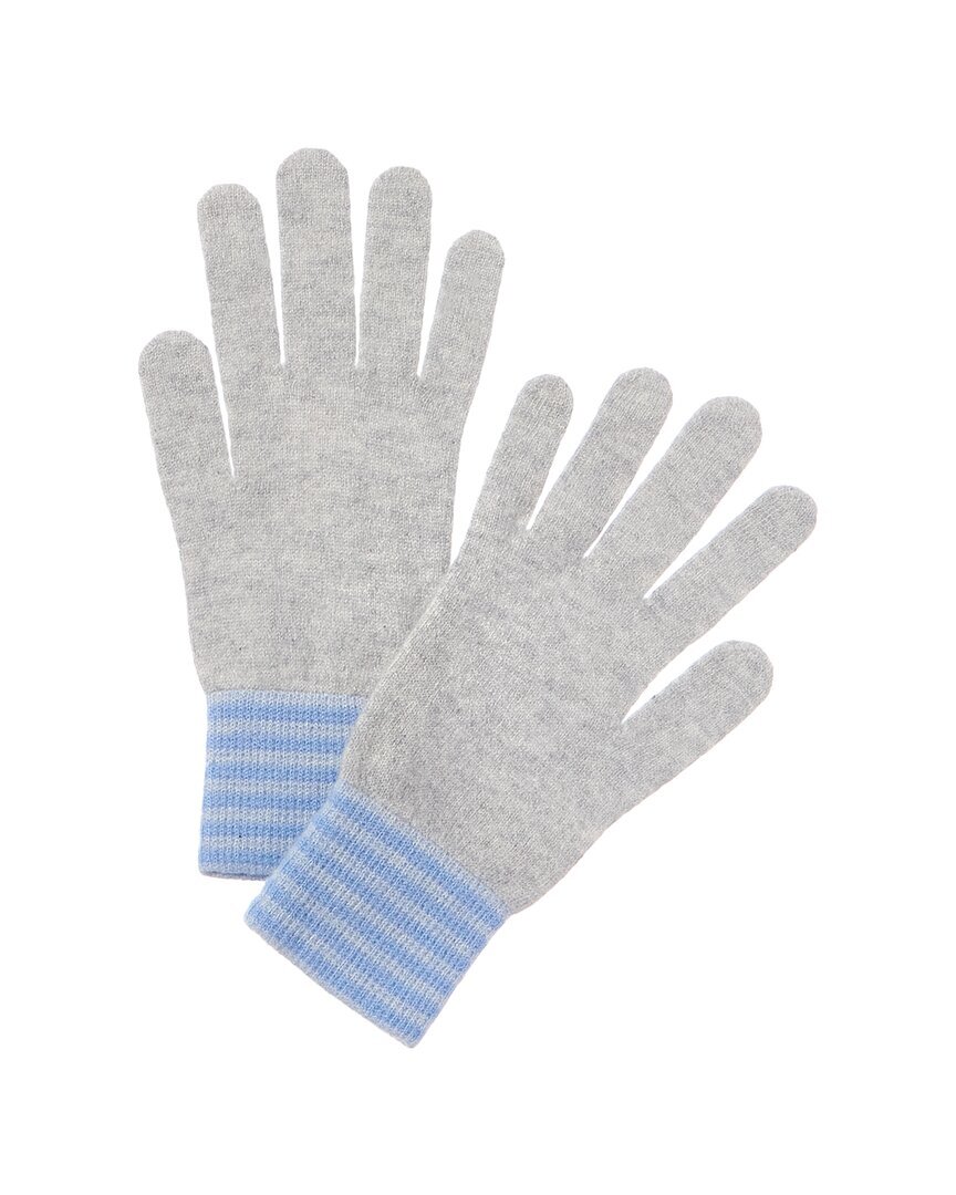 Кашемировые перчатки Brodie из контрастного кашемира с плетением Женские серые