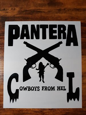 PANTERA COWBOYS FROM HELL BLACK VINYL  DECAL 5'' 1/2 x 5'' 