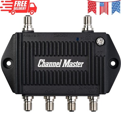TV Antenna Booster 4-4-Port TV Antenna Distribution Amplifier, Built-in ...