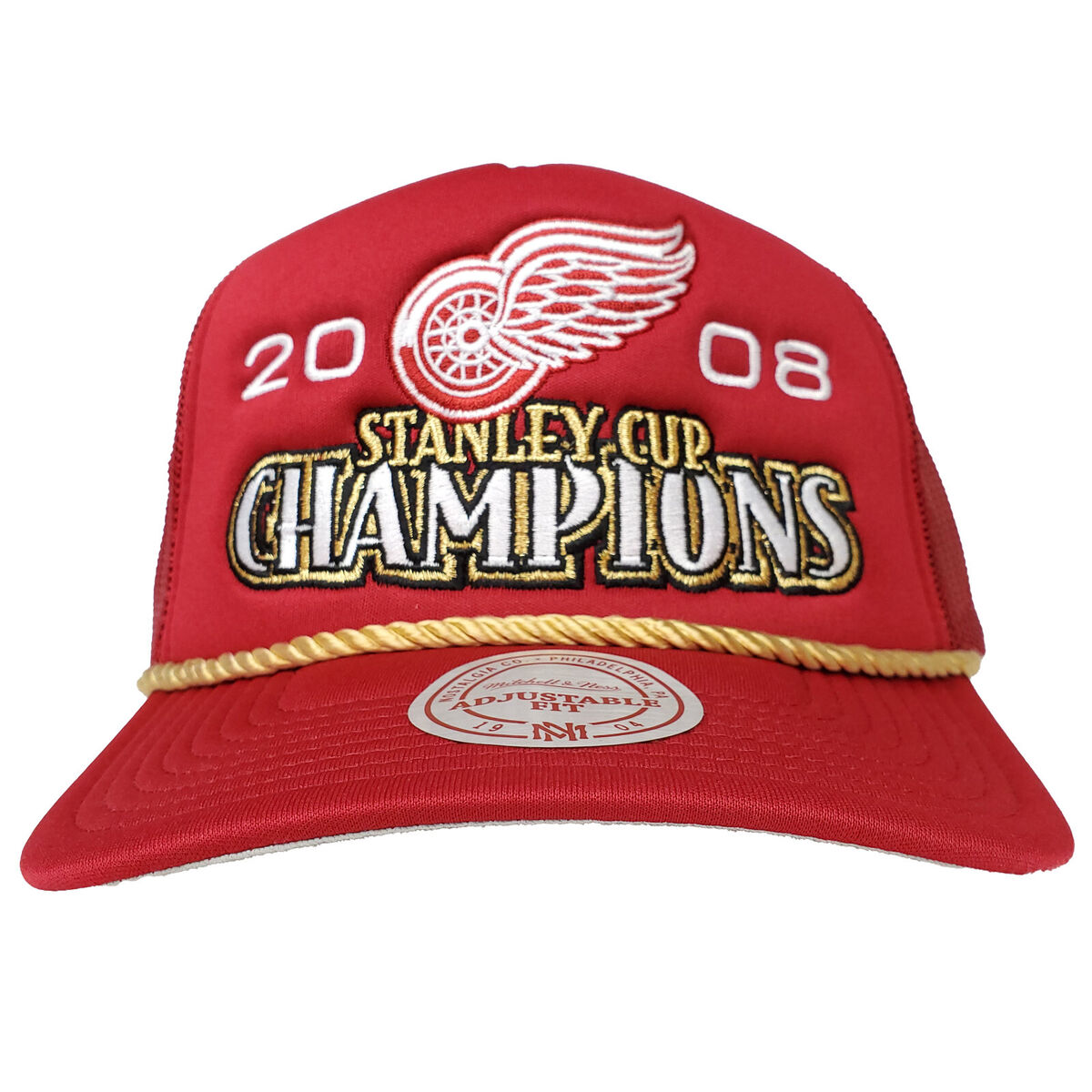 Detroit Red Wings Mitchell & Ness NHL Trucker Hat Cap 2008