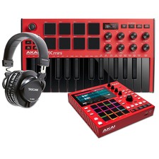 Akai Pro Mpc One+ Standalone Production Center W/mpk Mini Mk3, Headphones Red