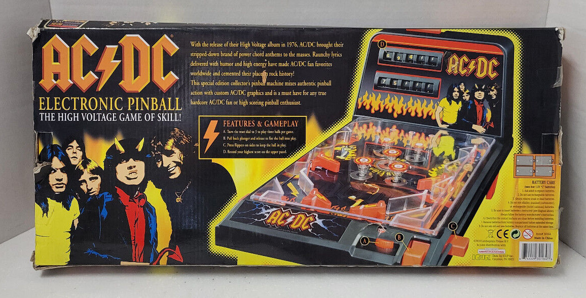 AC/DC Electronic Tabletop Pinball Complete In Box 